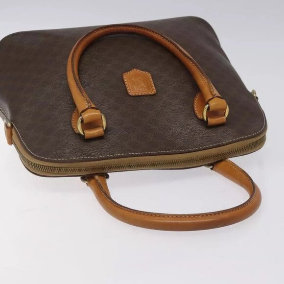 CELINE Macadam Canvas Hand Bag PVC Leather Brown Gold Auth - Picture 11 of 16